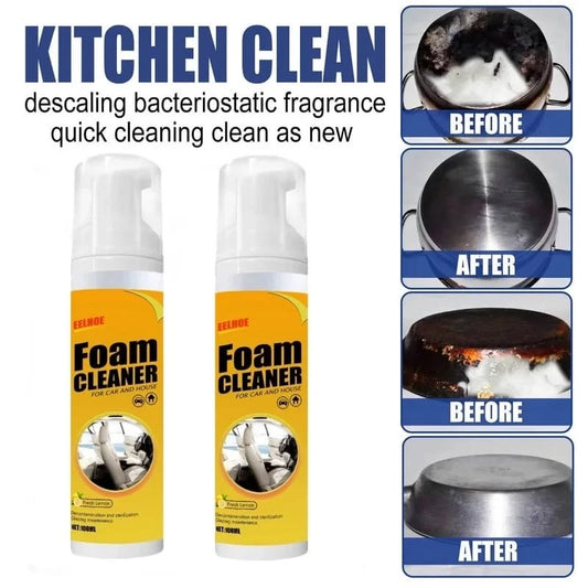Car & Home Foam Cleaner — Removes Grease, Dirt & Stains with Zero Scrubbing