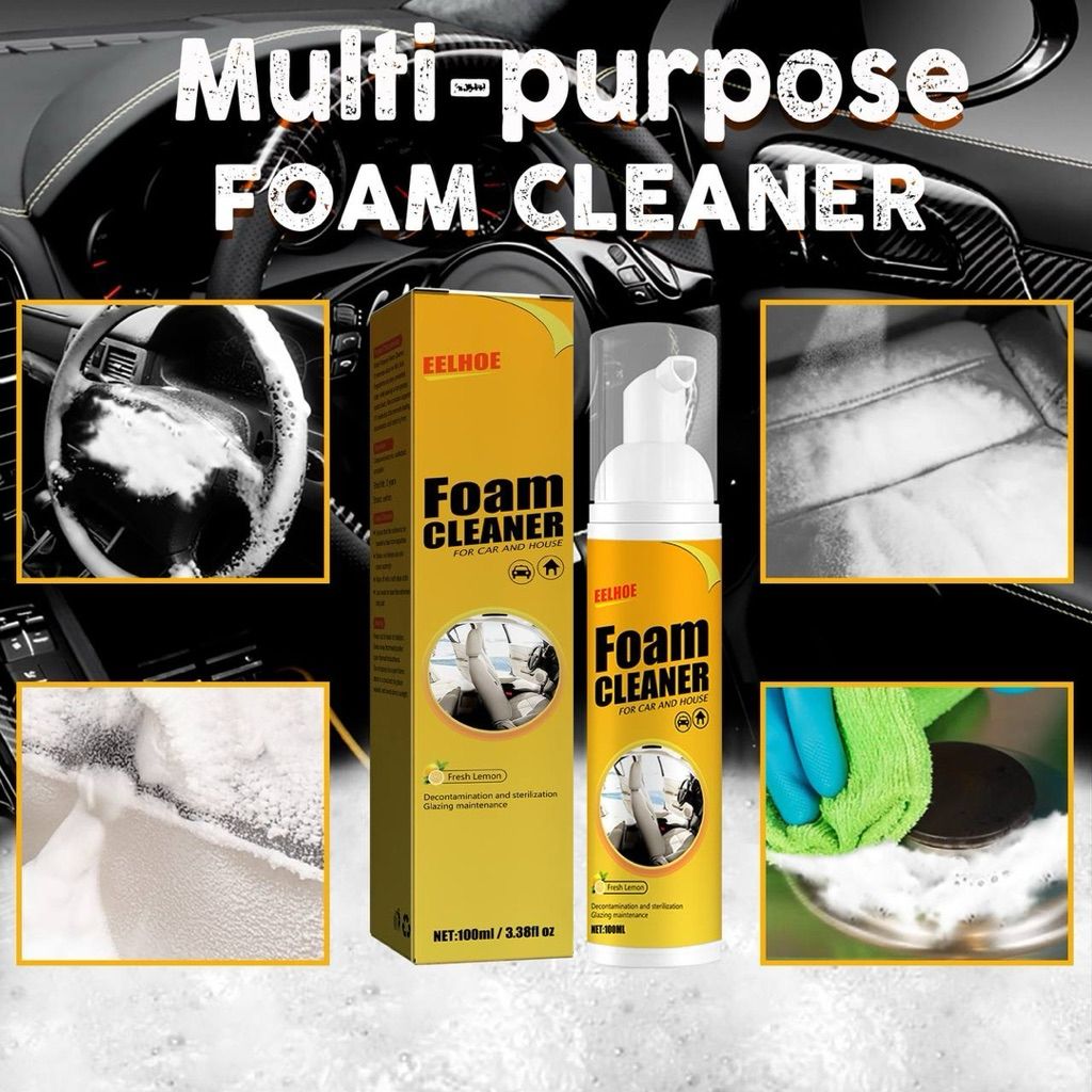 Car & Home Foam Cleaner — Removes Grease, Dirt & Stains with Zero Scrubbing